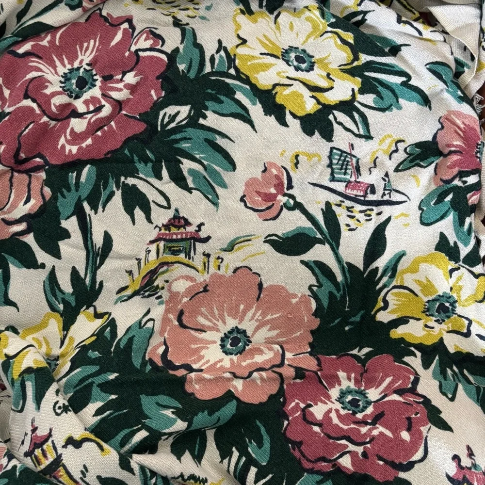 Vintage blanket/material/fabric Japanese Floral Patterned
